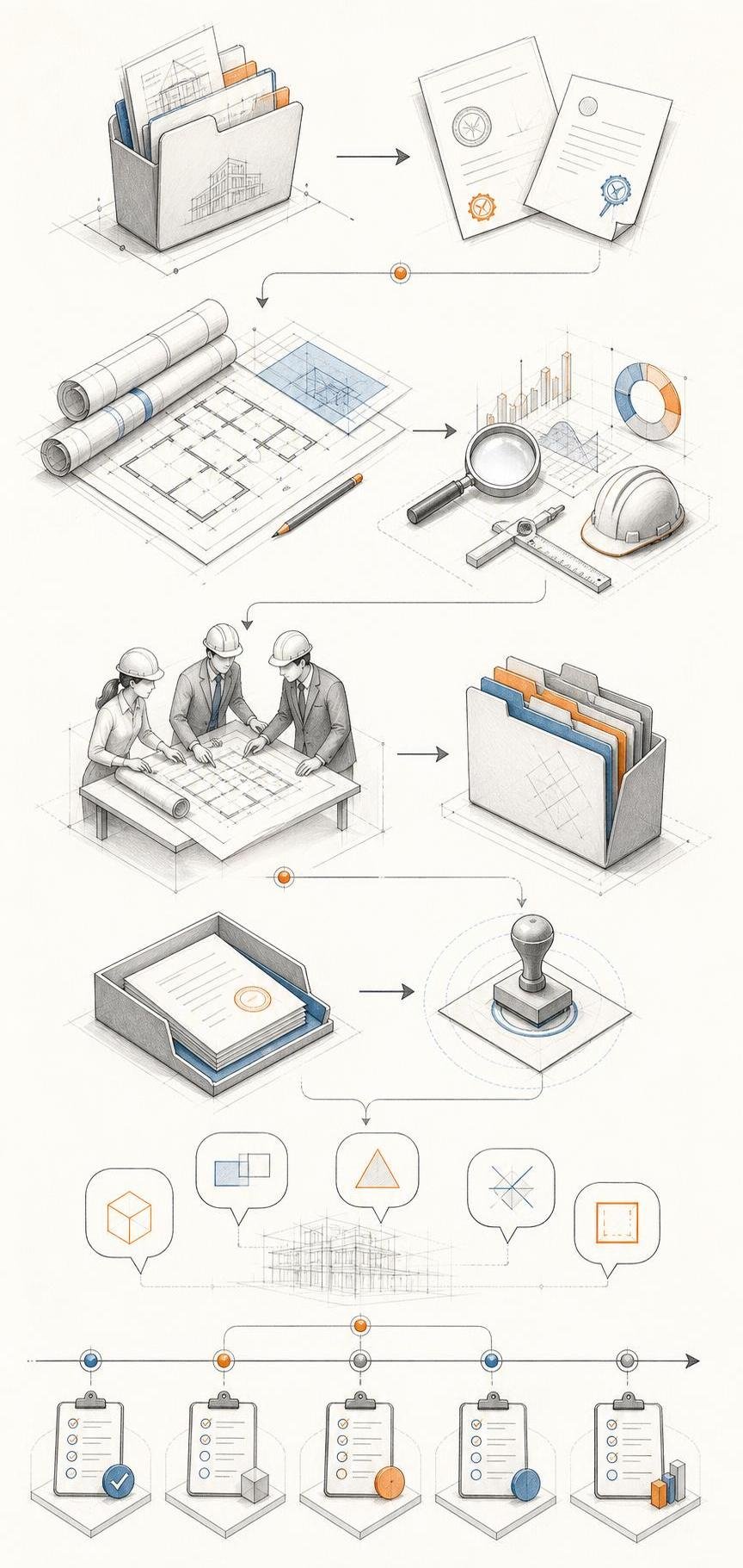 Proceso visual relacionado con Documentos y preparación de trámites ante curadurías urbanas de Bogotá